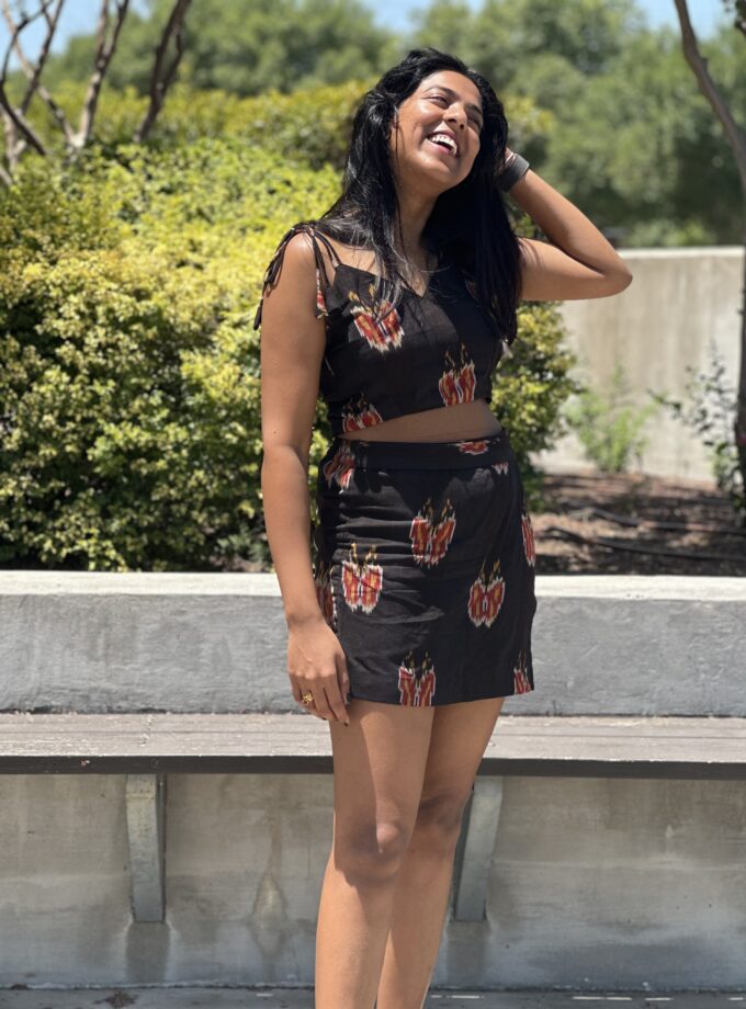 Coffee Butterfly Skort Set